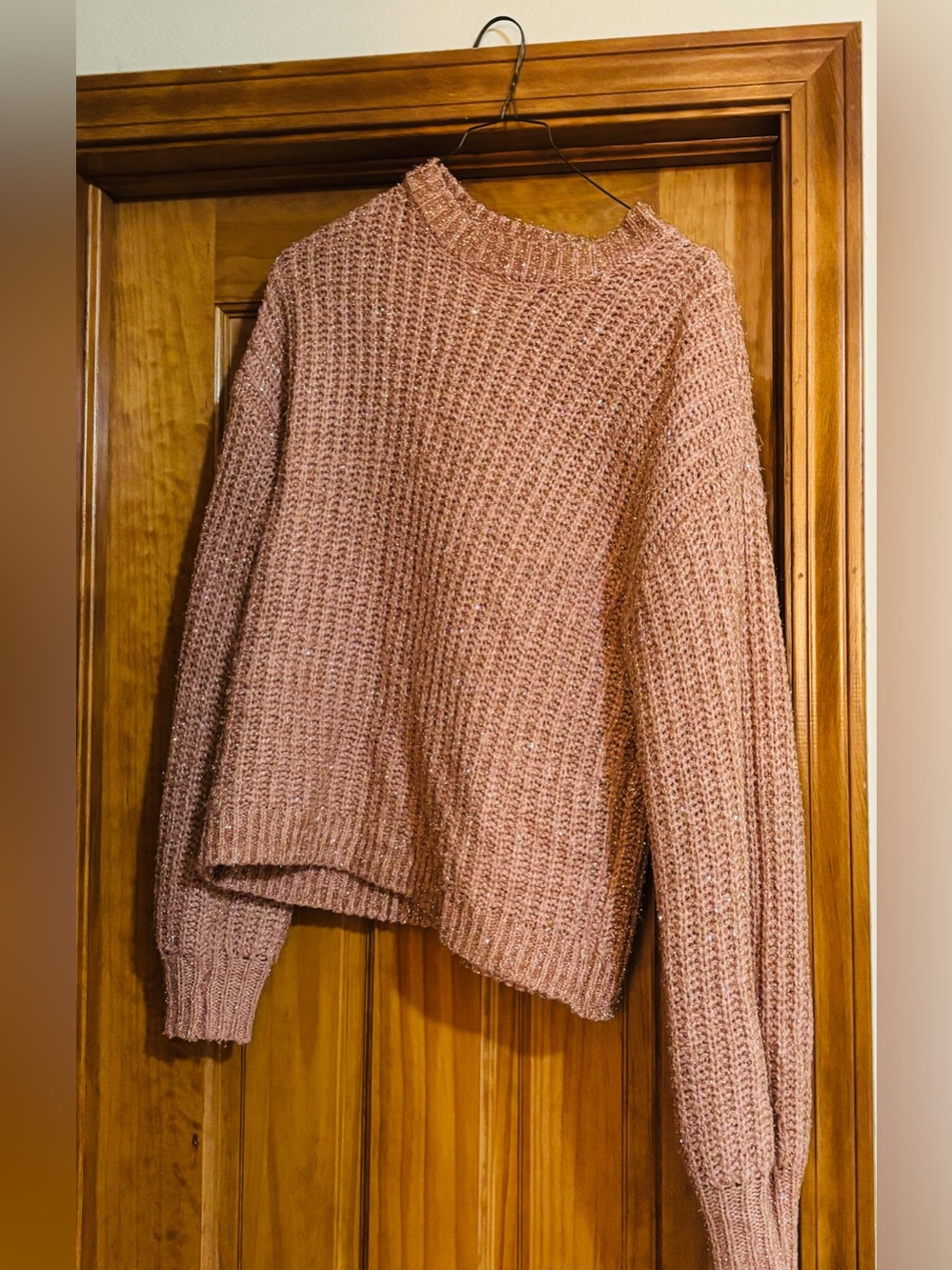 Free press Women's Chunky Knit Rose Pink Sweater